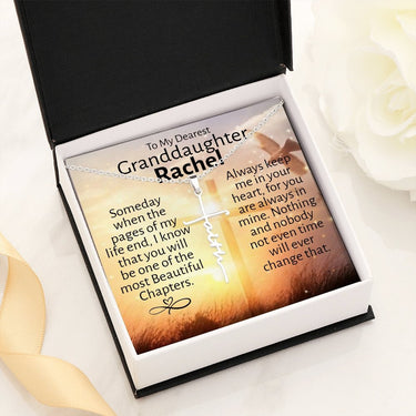 Personalized Granddaughter Faith Cross Necklace - Love You This Much